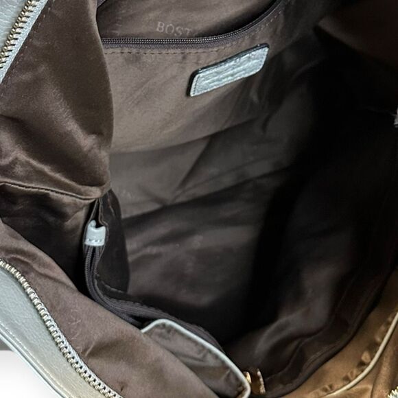 BOSTANTEN Kweli Luxurious Leather Shoulder Bag – Light Gray – Large - Picture 7 of 9